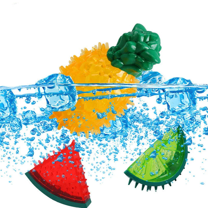 Koelend honden kauwspeelgoed in fruitdesign