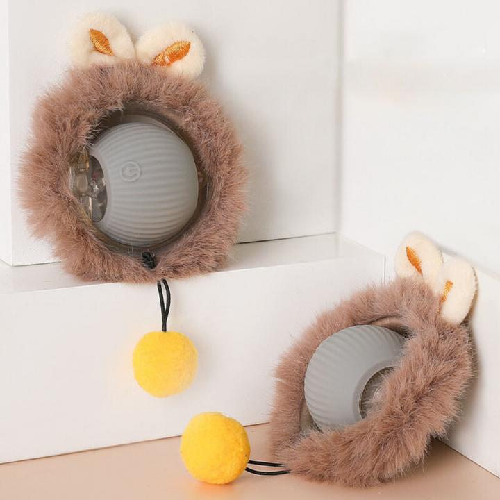 Interactieve speelbal met vacht voor katten